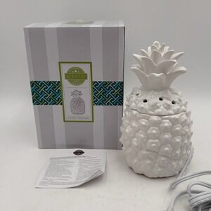 Scentsy Southern Hospitality White‎ Pineapple Element Warmer Retired New Box 8"